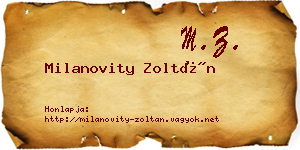 Milanovity Zoltán névjegykártya